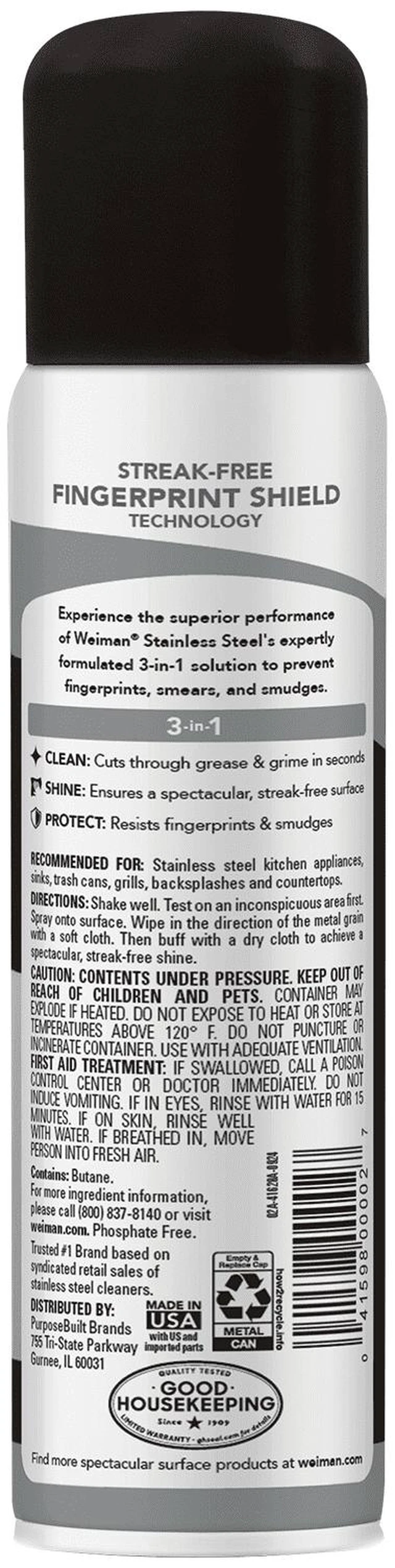 Alt view image 2 of 5 - Weiman Stainless Steel Cleaner & Polish Spray for Kitchen and Home Appliances, 12 oz, Floral Scent