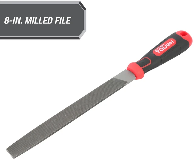 Main image of Hyper Tough 2202V 8-Inch Steel Mill Bastard File with Ergonomic Soft Grip