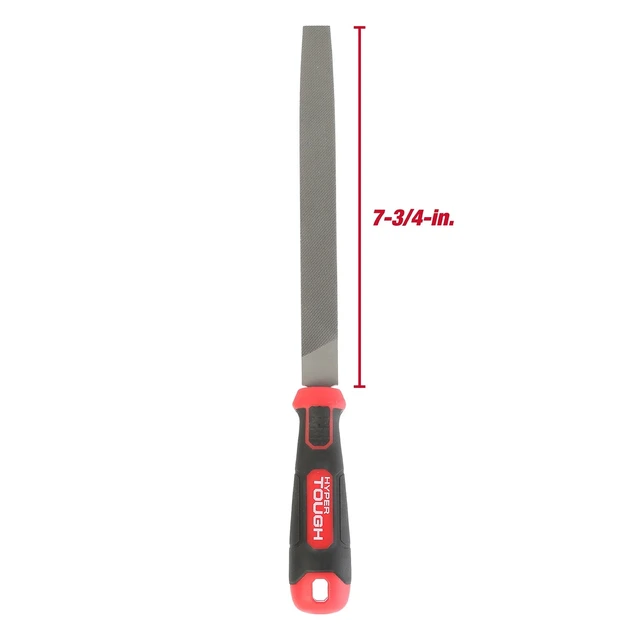 Alt view image 4 of 6 - Hyper Tough 2202V 8-Inch Steel Mill Bastard File with Ergonomic Soft Grip