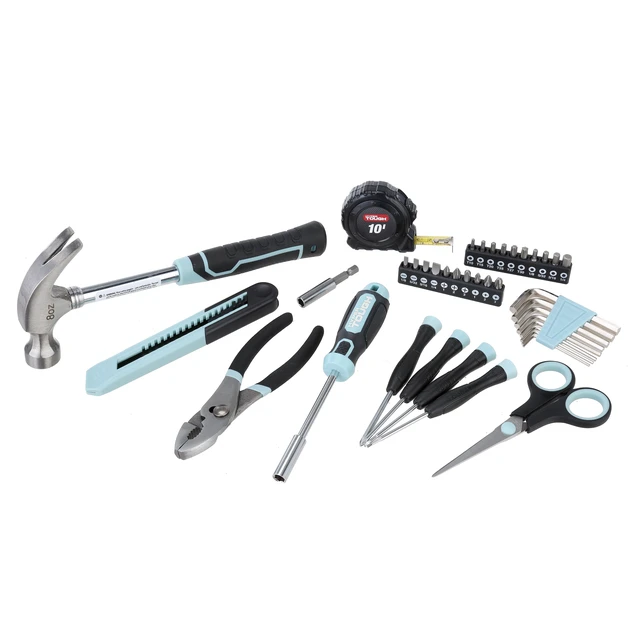 Alt view image 3 of 6 - Hyper Tough 40-Piece Household Tool Kit, Seafoam