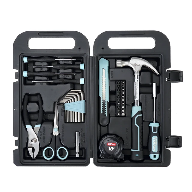 Alt view image 6 of 6 - Hyper Tough 40-Piece Household Tool Kit, Seafoam