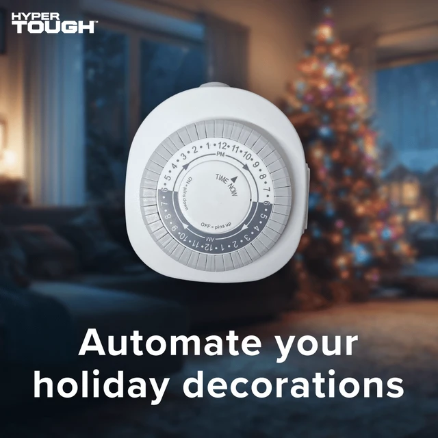 Alt view image 4 of 6 - Hyper Tough Analog Timer, 3-Prong Outlet, Indoor Grounded, 15 Amps