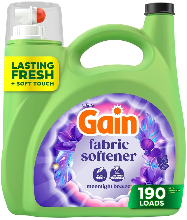Main image of Gain Liquid Laundry Fabric Softener and Conditioner, Moonlight Breeze Scent, 140 fl oz, 190 Loads