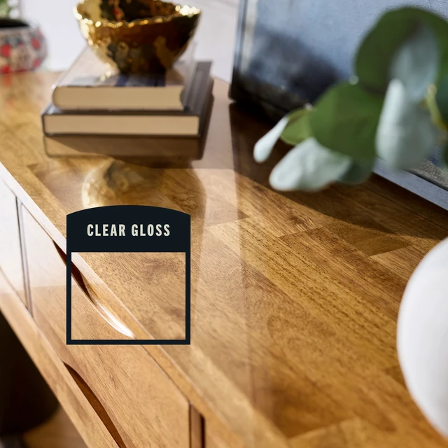 Alt view image 6 of 6 - Varathane Gloss-9061H Ultimate Oil-Based Interior Polyurethane, Clear, Half Pint