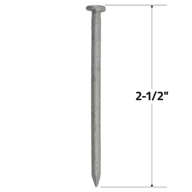 Alt view image 4 of 6 - Grip-Rite #10-1/4 x 2-1/2In 8-Penny Hot-Galvanized Steel Common Nails 1Lb