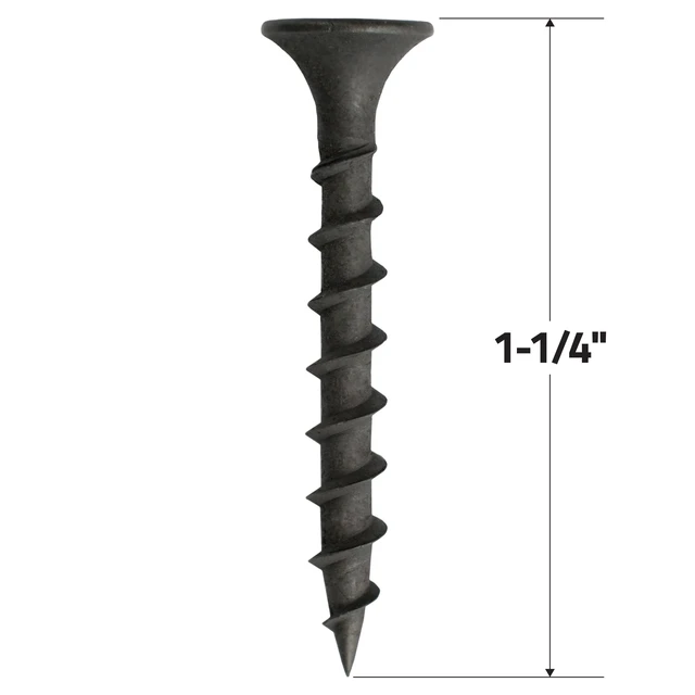 Alt view image 6 of 6 - Grip-Rite #6 x 1-1/4in Phillips Bugle-Head Coarse Thread Sharp Point Drywall to Wood Screw 1lb
