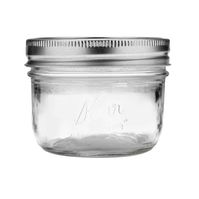 Alt view image 4 of 4 - Kerr Wide Mouth Half-Pint Mason Jars with Lids and Bands, 12 Count 8oz