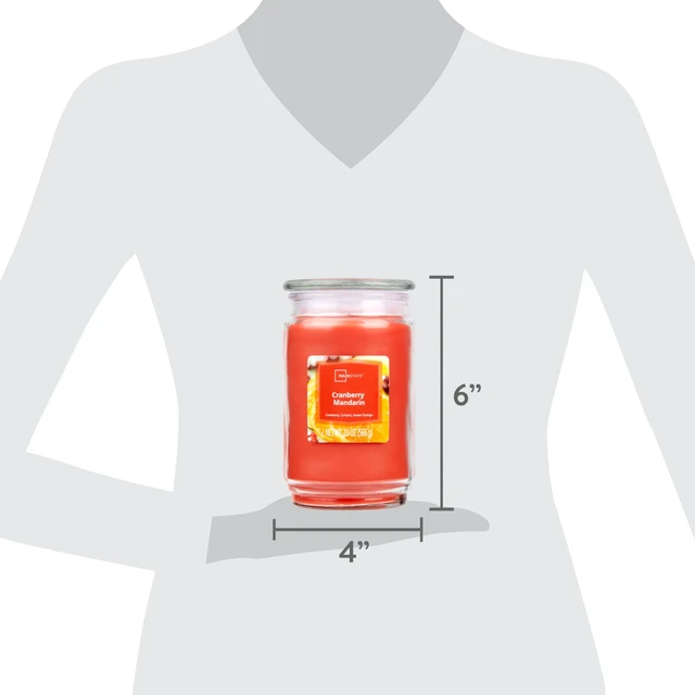 Alt view image 5 of 6 - Mainstays Cranberry Mandarin Scented Single-Wick Glass Jar Candle 20oz