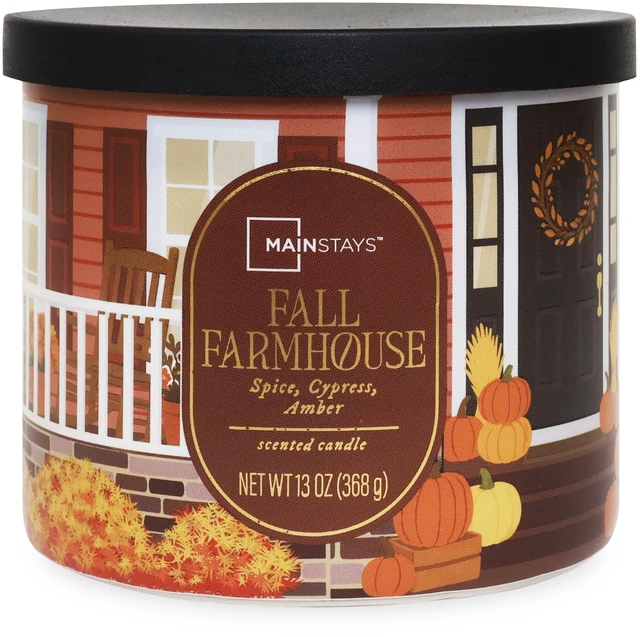 Main image of Mainstays 3-Wick 13-Ounce Fall Farmhouse Scented Candle