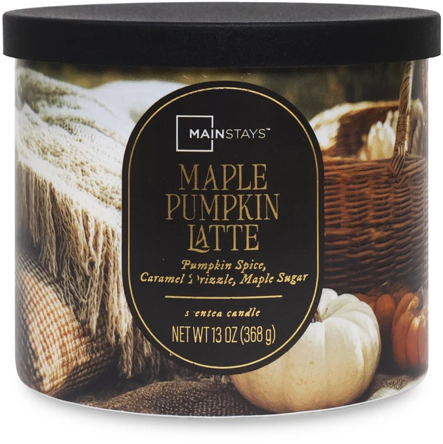 Main image of Mainstays 3-Wick Maple Pumpkin Latte Scented Candle, 13 Ounce