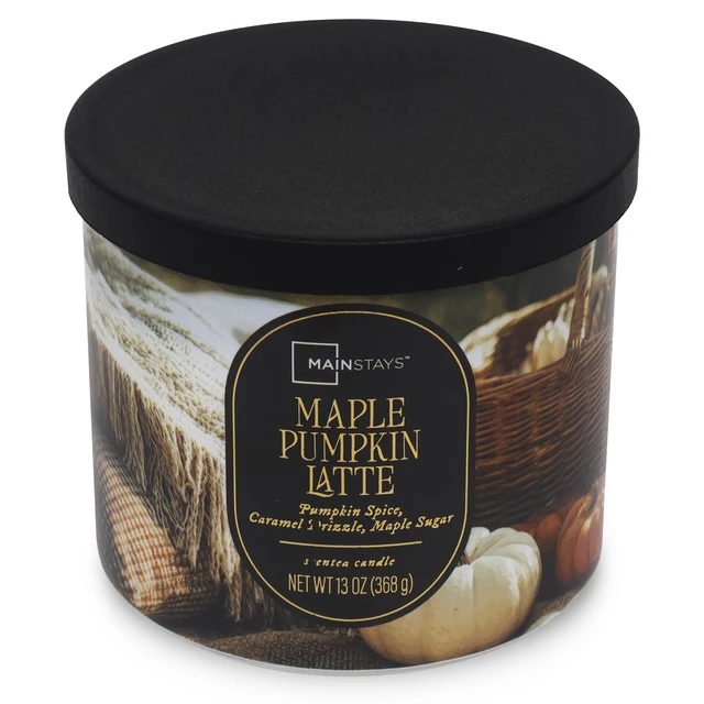 Alt view image 4 of 6 - Mainstays 3-Wick Maple Pumpkin Latte Scented Candle, 13 Ounce