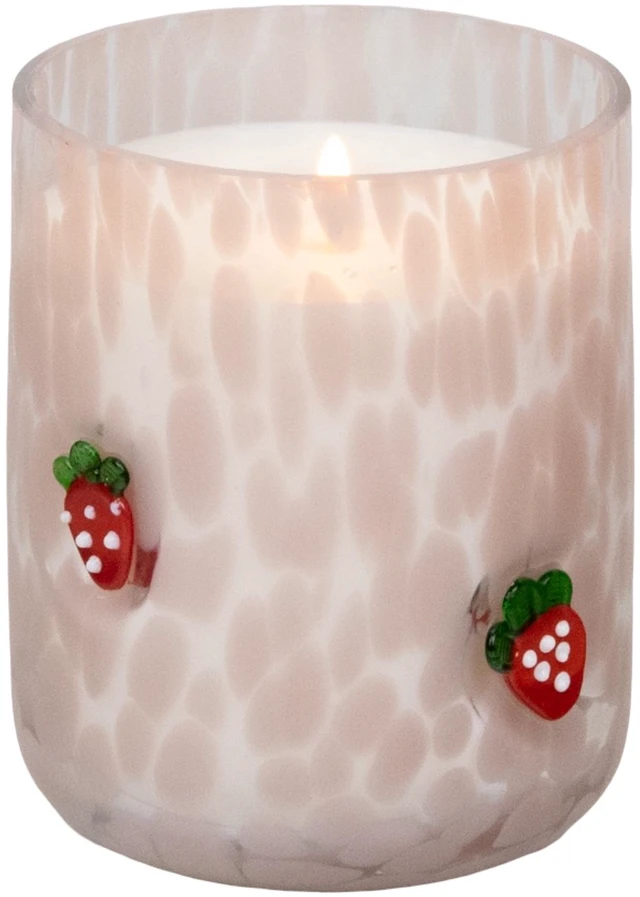 Main image of Mainstays 1-Wick Art Glass Scented Jar Candle, Strawberry Breeze, 8.5 oz