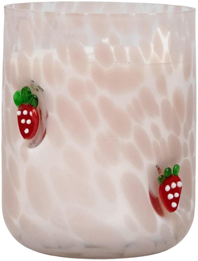 Alt view image 2 of 5 - Mainstays 1-Wick Art Glass Scented Jar Candle, Strawberry Breeze, 8.5 oz