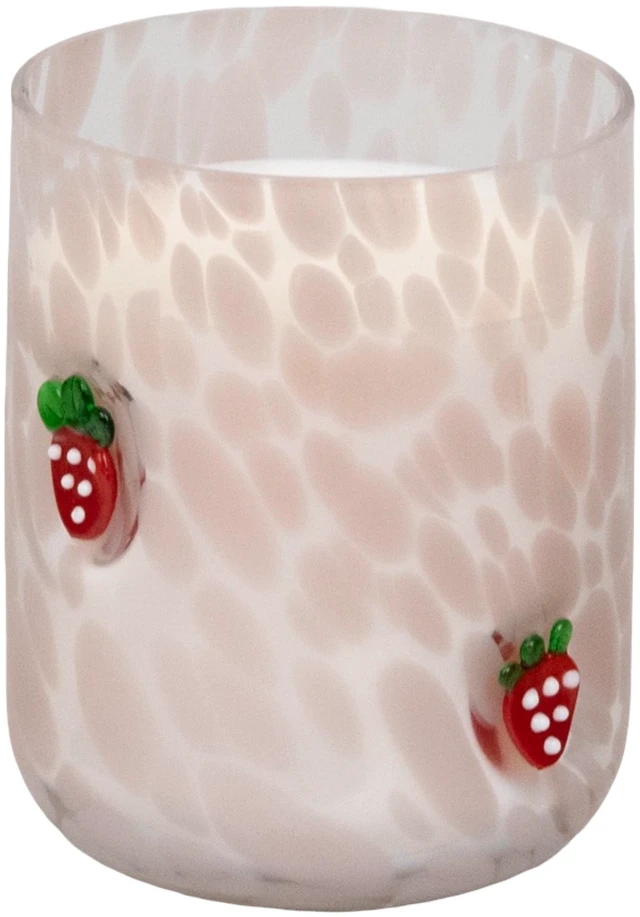 Alt view image 4 of 5 - Mainstays 1-Wick Art Glass Scented Jar Candle, Strawberry Breeze, 8.5 oz