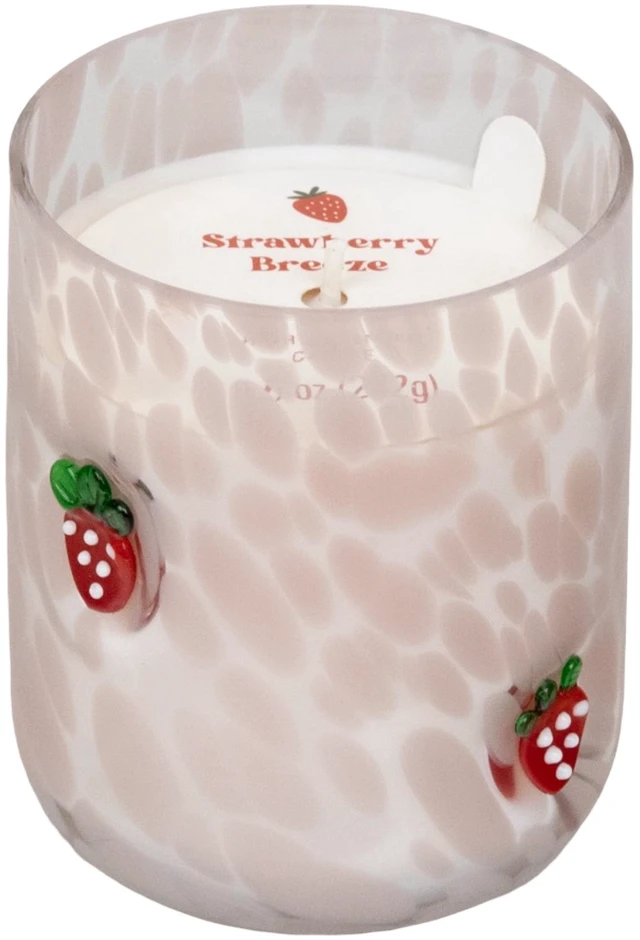 Alt view image 3 of 5 - Mainstays 1-Wick Art Glass Scented Jar Candle, Strawberry Breeze, 8.5 oz