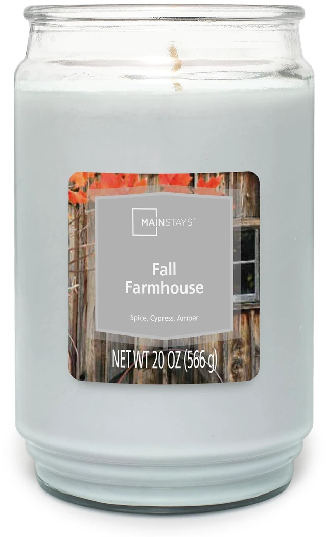 Main image of Mainstays 20oz Fall Farmhouse Scented Single Wick Jar Candle