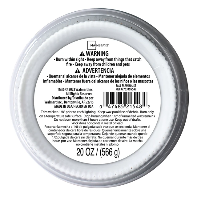 Alt view image 5 of 5 - Mainstays 20oz Fall Farmhouse Scented Single Wick Jar Candle