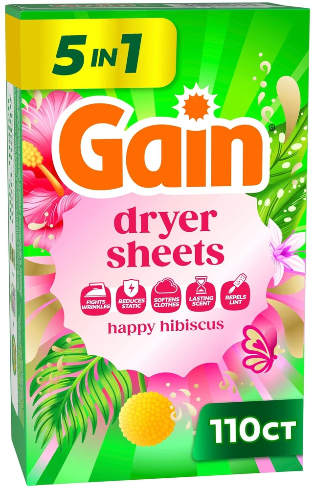 Main image of Gain Dryer Sheets, Happy Hibiscus Scent, 110 Count
