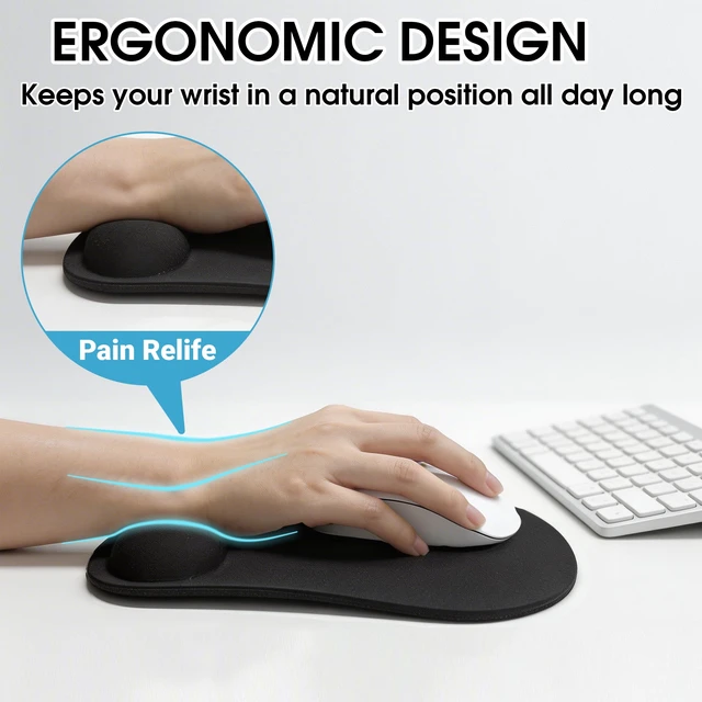 Alt view image 6 of 6 - Ergonomic Mouse Pad with Wrist Support, Non-Slip Carpal Tunnel Relief for Desk Laptop Office & Home