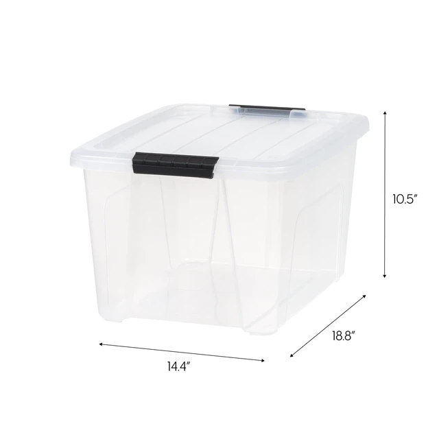 Alt view image 2 of 5 - IRIS 32Qt Plastic Storage Bin with Lid, Stackable Tote