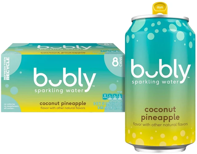 Main image of Bubly Summer Coconut Pineapple Sparkling Water, 12 fl oz, 8 Pack