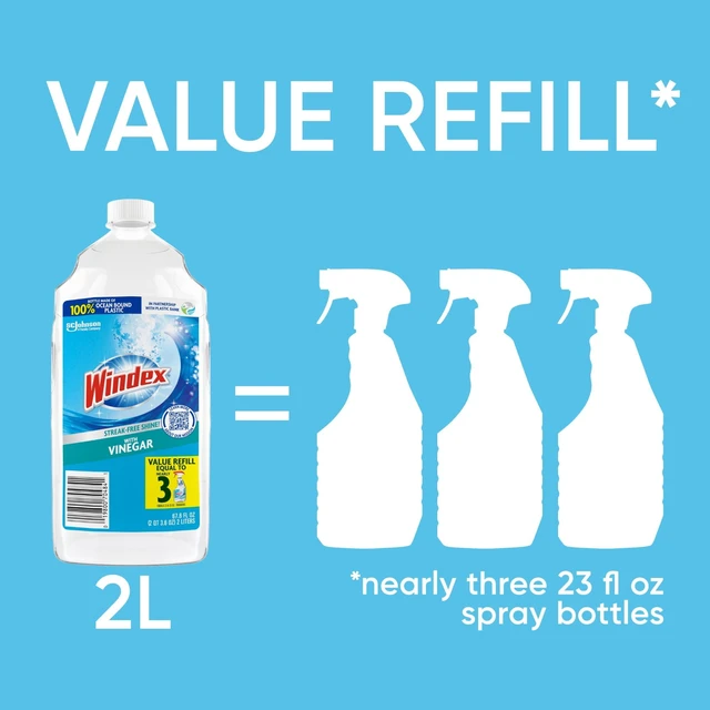 Alt view image 2 of 6 - Windex with Vinegar Glass Window Cleaner Refill, 67.6fl oz