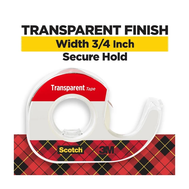 Alt view image 2 of 5 - Scotch Transparent Tape Dispenser, 3/4" x 300", 3 Dispensers, Clear
