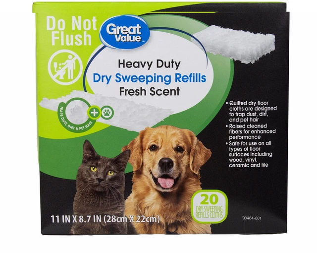Main image of Great Value Heavy Duty Dry Sweeping Cloth Refills Fresh Scent 20 Count