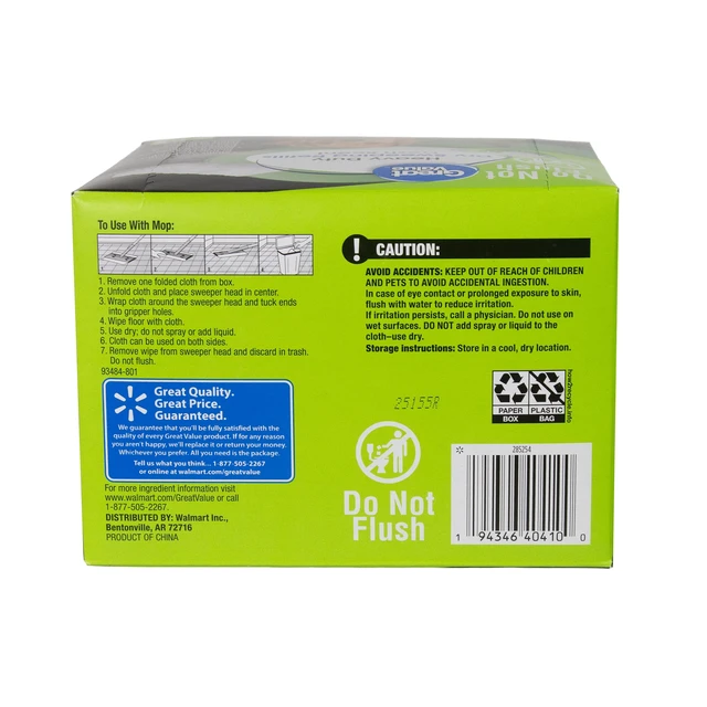 Alt view image 3 of 7 - Great Value Heavy Duty Dry Sweeping Cloth Refills Fresh Scent 20 Count