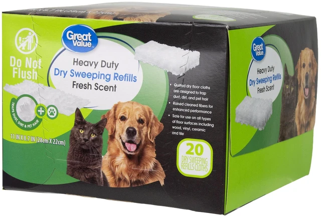 Alt view image 7 of 7 - Great Value Heavy Duty Dry Sweeping Cloth Refills Fresh Scent 20 Count