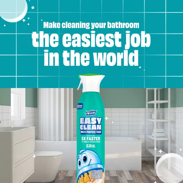 Alt view image 2 of 6 - Scrubbing Bubbles Easy Clean Multi-Purpose Bathroom, Shower & Tub Cleaner, Aerosol Spray, 13.58 oz