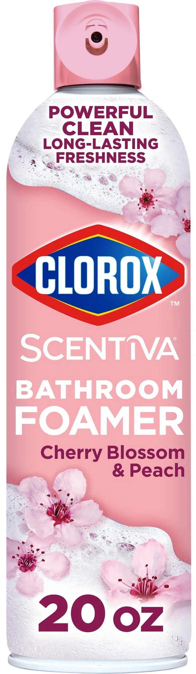 Main image of Clorox Scentiva Bathroom Foamer, 20 Ounces, Cherry Blossom and Peach