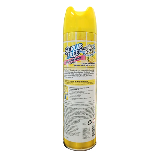 Alt view image 5 of 5 - Scrub Free 2-Pack Bathroom Cleaner 22oz Lemon Scent Oxi Clean Foaming Spray