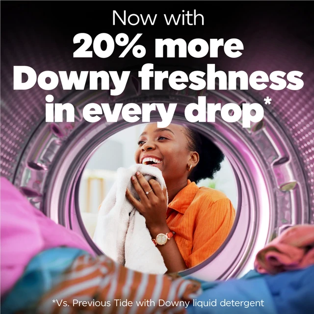 Alt view image 6 of 6 - Tide Liquid Laundry Detergent with Ultra Downy Boost, April Fresh Scent, 27 fl oz, 19 Loads