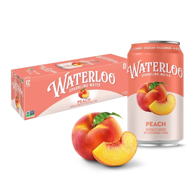 Alt view image 5 of 5 - Waterloo Sparkling Water Peach 12fl oz 12-Pack Cans