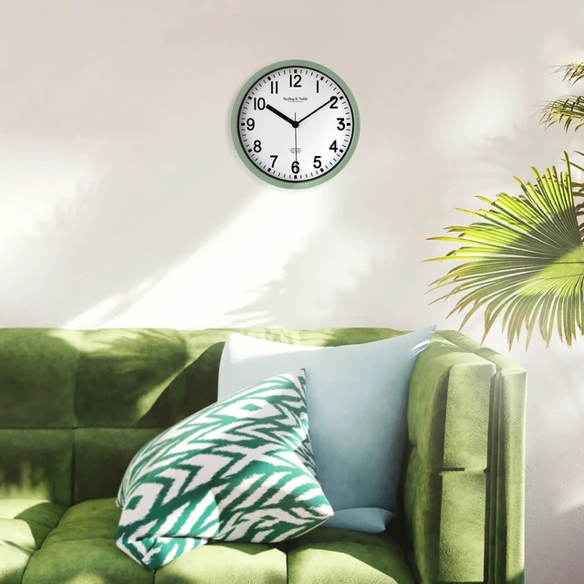 Alt view image 2 of 6 - Mainstays Basic 8.78" Sage Analog Round Modern Indoor Wall Clock