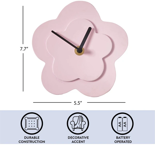 Alt view image 3 of 6 - Urban Shop 5.7" Quartz Daisy Table Top Clock