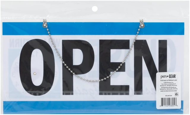 Alt view image 4 of 6 - Pen+Gear Reversible Open & Closed Sign, 5.9 x 11.4 in, Durable PP Material, Customizable Clock
