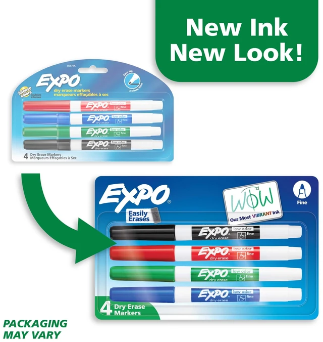Alt view image 4 of 5 - EXPO Dry Erase Markers, Fine Tip, Assorted Colors, 4 Count