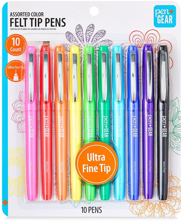 Main image of Pen+Gear Ultra Fine Point Felt Tip Pens, Assorted Ink Colors, 10 Count