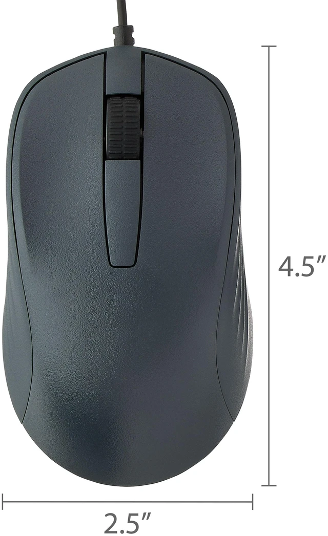 Alt view image 2 of 6 - Onn Wired USB Mouse, 3 Buttons, Gray