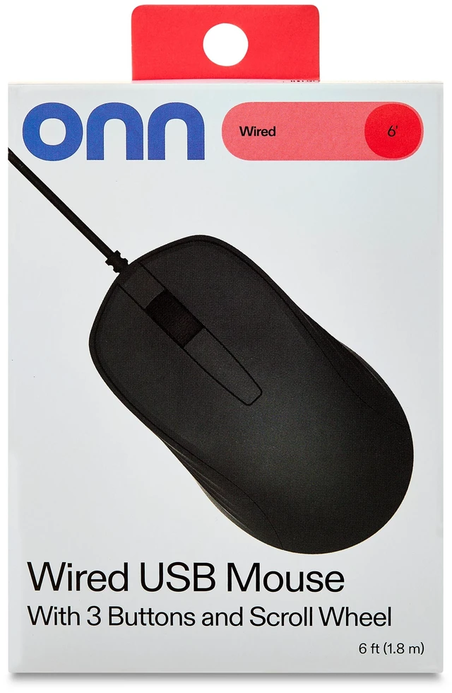 Alt view image 3 of 6 - Onn Wired USB Mouse, 3 Buttons, Gray
