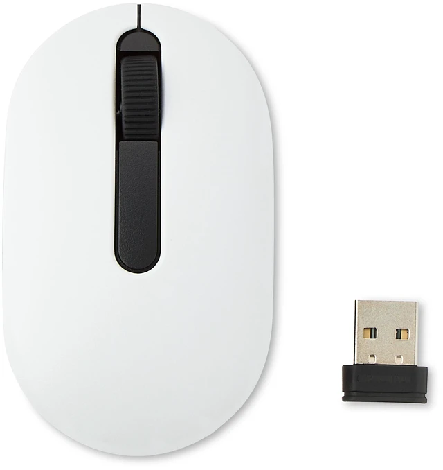 Main image of Onn Wireless Travel Mouse with 3 Buttons and Scroll Wheel and Wireless USB Receiver, White