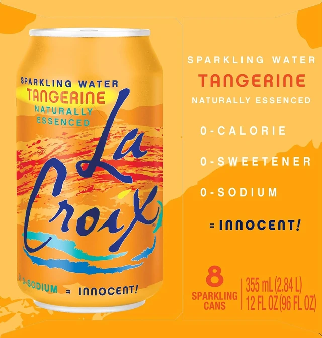 Alt view image 4 of 6 - La Croix Sparkling Water Tangerine 12 Fl Oz 8-Pack