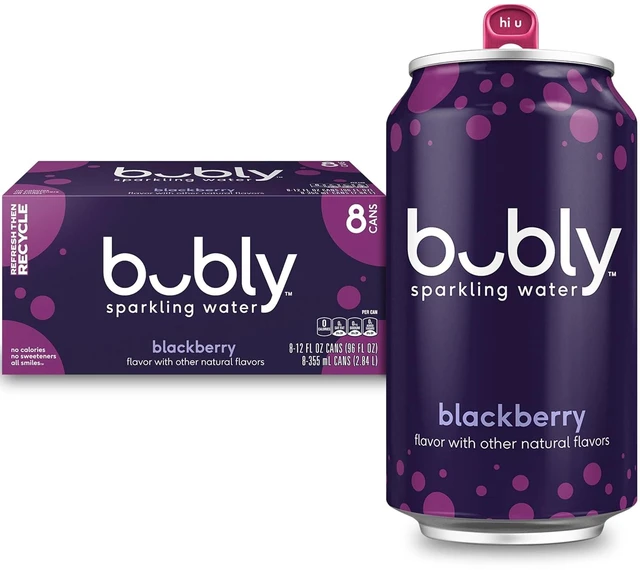 Main image of Bubly Sparkling Water 12Fl Oz Cans, Blackberry (8-Pack)