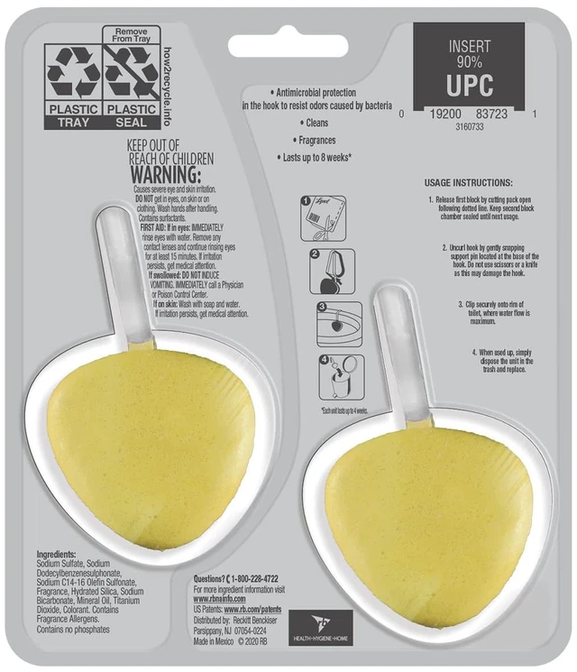 Alt view image 2 of 6 - Lysol Automatic In-The-Bowl Toilet Cleaner, Lemon Breeze Scent, 2 Pack