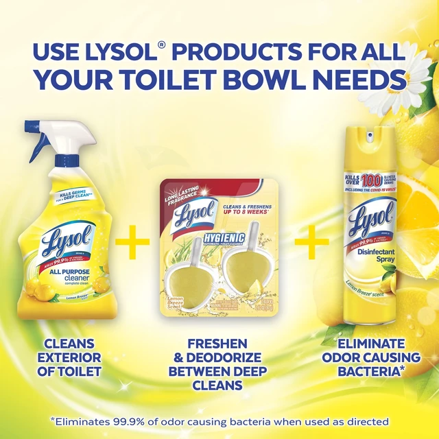 Alt view image 5 of 6 - Lysol Automatic In-The-Bowl Toilet Cleaner, Lemon Breeze Scent, 2 Pack