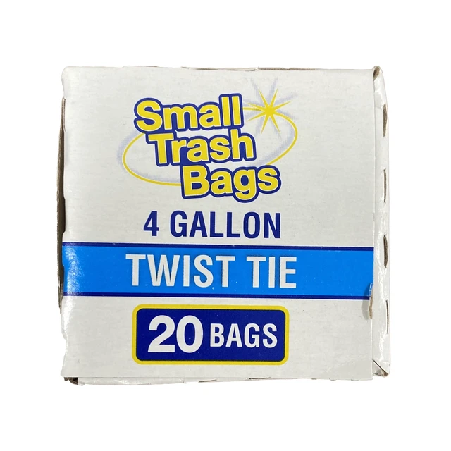 Alt view image 2 of 6 - Basic 4 Gallon Twist Tie Bathroom Bags, 20 Bags (3-Pack)