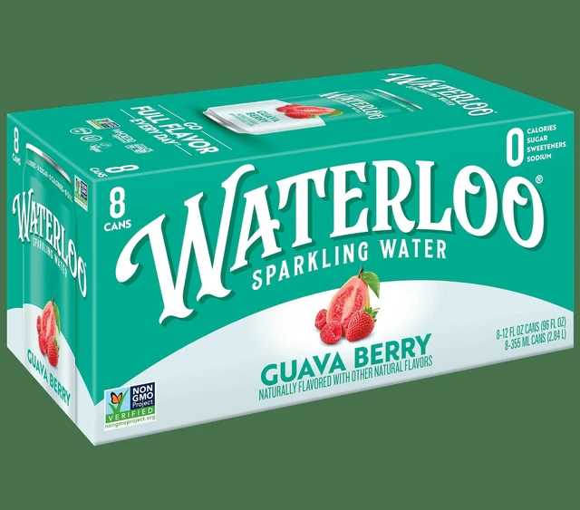 Main image of Waterloo Sparkling Water Guava Berry 12Fl Oz 8Pack Zero Calories Zero Sugar Non-GMO