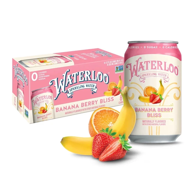 Alt view image 3 of 6 - Waterloo Sparkling Water Banana Berry Punch 12fl oz 8-Pack